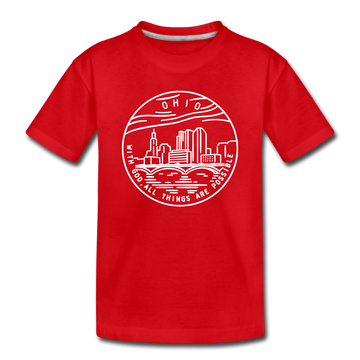 Ohio Toddler T-Shirt - State Design Ohio Toddler Tee - red
