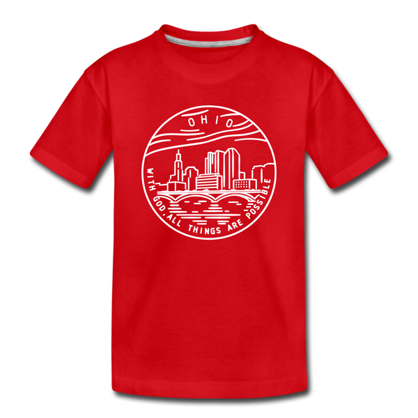 Ohio Toddler T-Shirt - State Design Ohio Toddler Tee - red