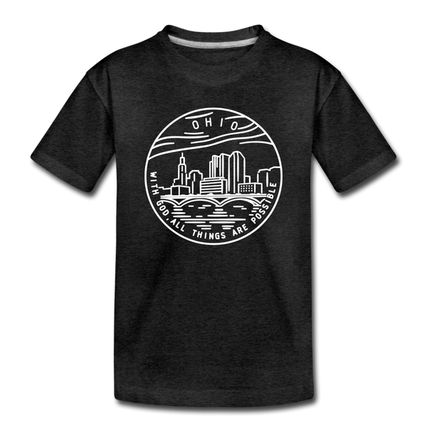 Ohio Toddler T-Shirt - State Design Ohio Toddler Tee - charcoal gray