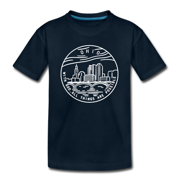 Ohio Toddler T-Shirt - State Design Ohio Toddler Tee - deep navy