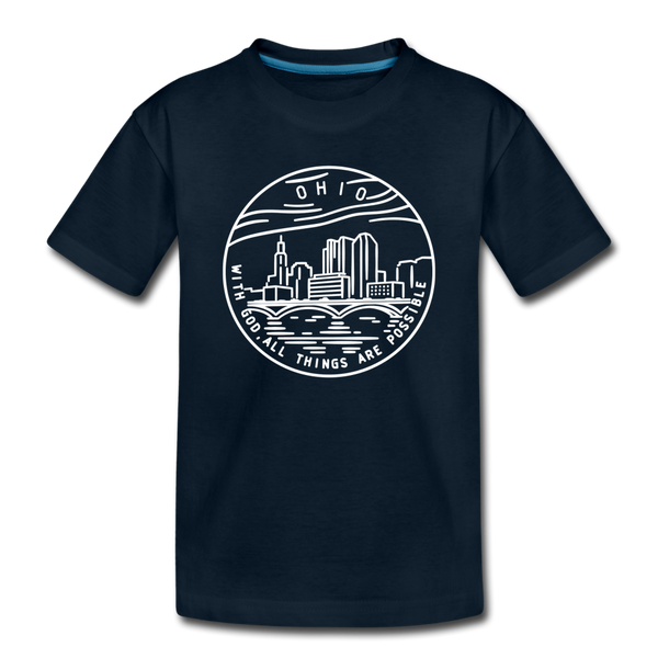 Ohio Toddler T-Shirt - State Design Ohio Toddler Tee - deep navy