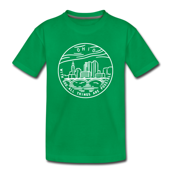 Ohio Toddler T-Shirt - State Design Ohio Toddler Tee - kelly green