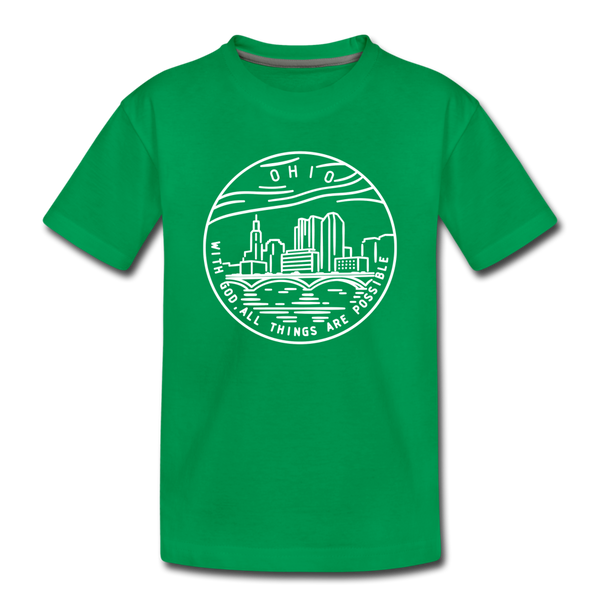 Ohio Toddler T-Shirt - State Design Ohio Toddler Tee - kelly green