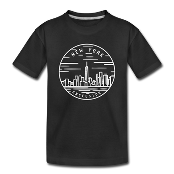 New York Toddler T-Shirt - State Design New York Toddler Tee - black