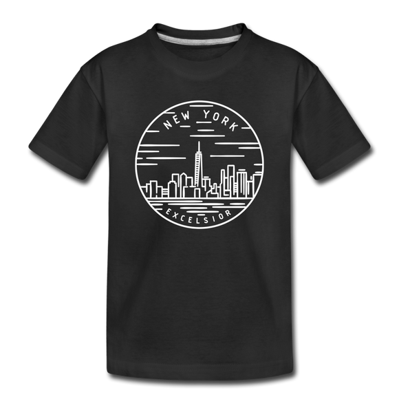 New York Toddler T-Shirt - State Design New York Toddler Tee - black