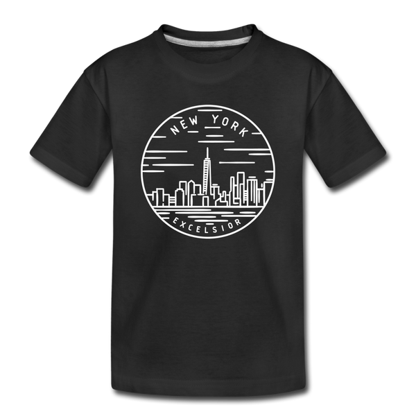 New York Toddler T-Shirt - State Design New York Toddler Tee - black