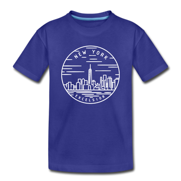 New York Toddler T-Shirt - State Design New York Toddler Tee - royal blue