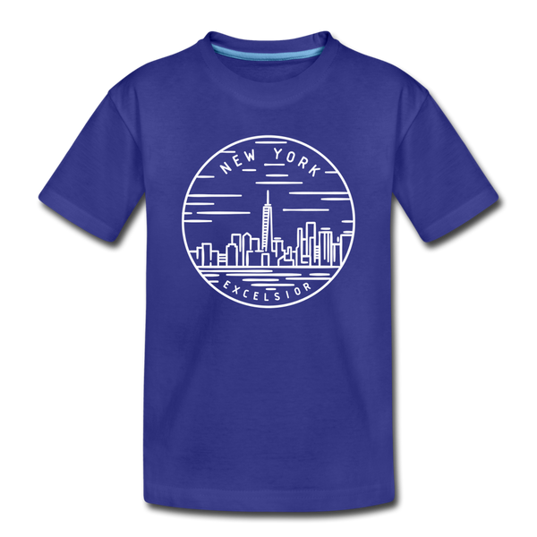 New York Toddler T-Shirt - State Design New York Toddler Tee - royal blue