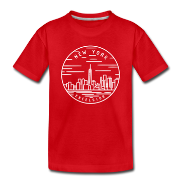 New York Toddler T-Shirt - State Design New York Toddler Tee - red