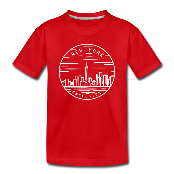 New York Toddler T-Shirt - State Design New York Toddler Tee - red