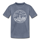 New York Toddler T-Shirt - State Design New York Toddler Tee - heather blue