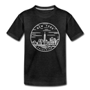 New York Toddler T-Shirt - State Design New York Toddler Tee - charcoal gray