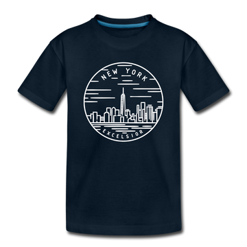 New York Toddler T-Shirt - State Design New York Toddler Tee - deep navy
