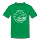 New York Toddler T-Shirt - State Design New York Toddler Tee - kelly green