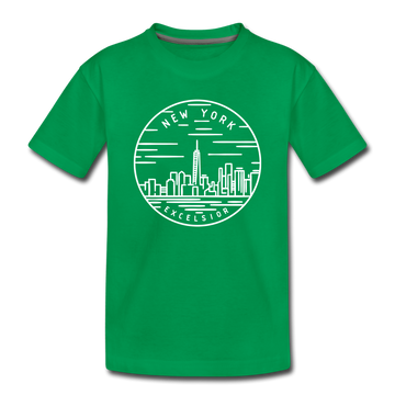 New York Toddler T-Shirt - State Design New York Toddler Tee - kelly green