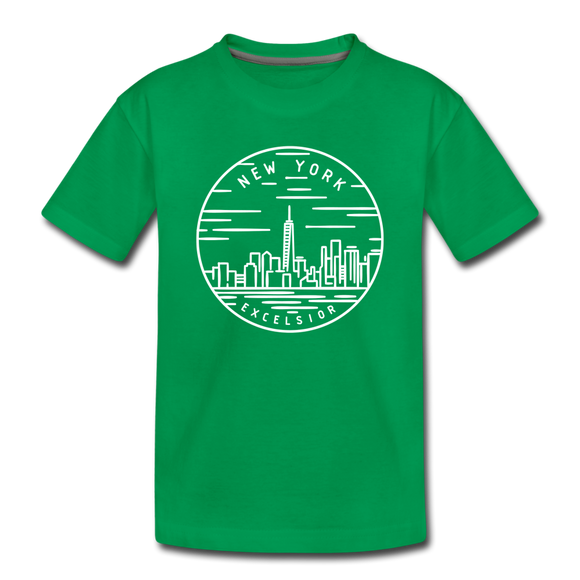 New York Toddler T-Shirt - State Design New York Toddler Tee - kelly green