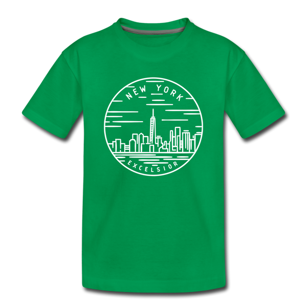 New York Toddler T-Shirt - State Design New York Toddler Tee - kelly green