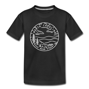 North Carolina Toddler T-Shirt - State Design North Carolina Toddler Tee - black