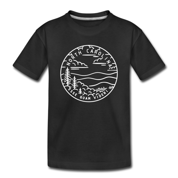 North Carolina Toddler T-Shirt - State Design North Carolina Toddler Tee - black