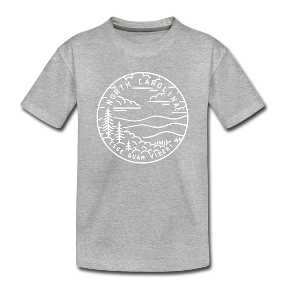 North Carolina Toddler T-Shirt - State Design North Carolina Toddler Tee - heather gray