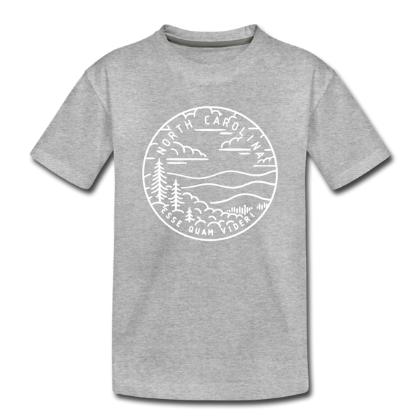 North Carolina Toddler T-Shirt - State Design North Carolina Toddler Tee - heather gray