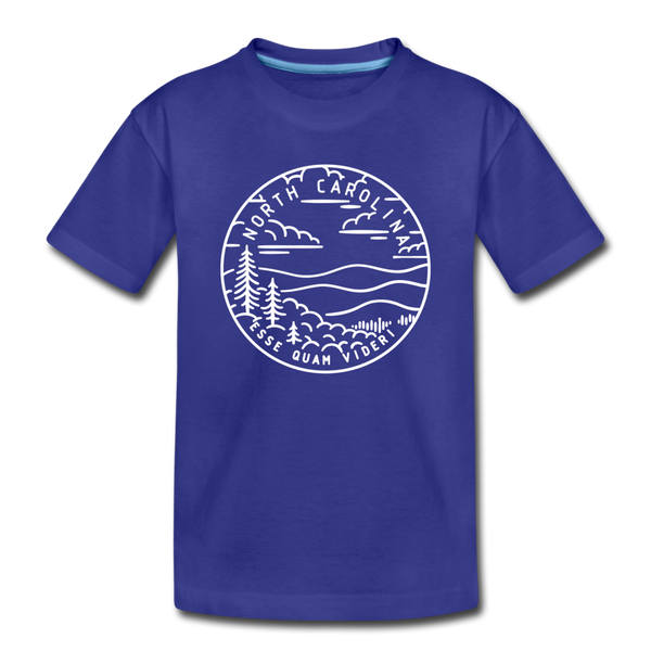 North Carolina Toddler T-Shirt - State Design North Carolina Toddler Tee - royal blue