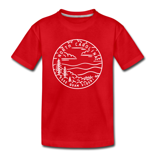 North Carolina Toddler T-Shirt - State Design North Carolina Toddler Tee - red