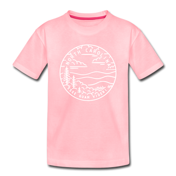 North Carolina Toddler T-Shirt - State Design North Carolina Toddler Tee - pink