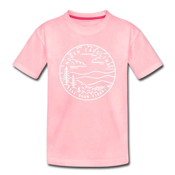 North Carolina Toddler T-Shirt - State Design North Carolina Toddler Tee - pink