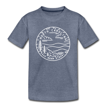North Carolina Toddler T-Shirt - State Design North Carolina Toddler Tee - heather blue