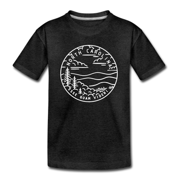 North Carolina Toddler T-Shirt - State Design North Carolina Toddler Tee - charcoal gray