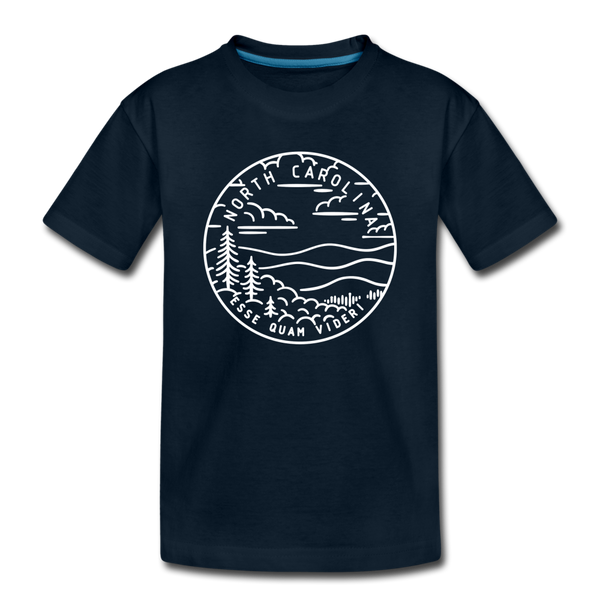 North Carolina Toddler T-Shirt - State Design North Carolina Toddler Tee - deep navy