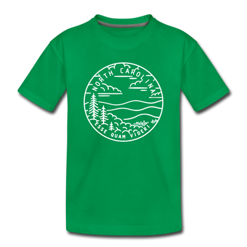 North Carolina Toddler T-Shirt - State Design North Carolina Toddler Tee - kelly green