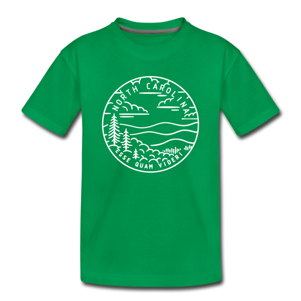 North Carolina Toddler T-Shirt - State Design North Carolina Toddler Tee - kelly green