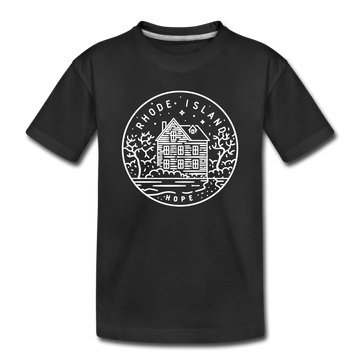 Rhode Island Toddler T-Shirt - State Design Rhode Island Toddler Tee - black