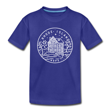 Rhode Island Toddler T-Shirt - State Design Rhode Island Toddler Tee - royal blue