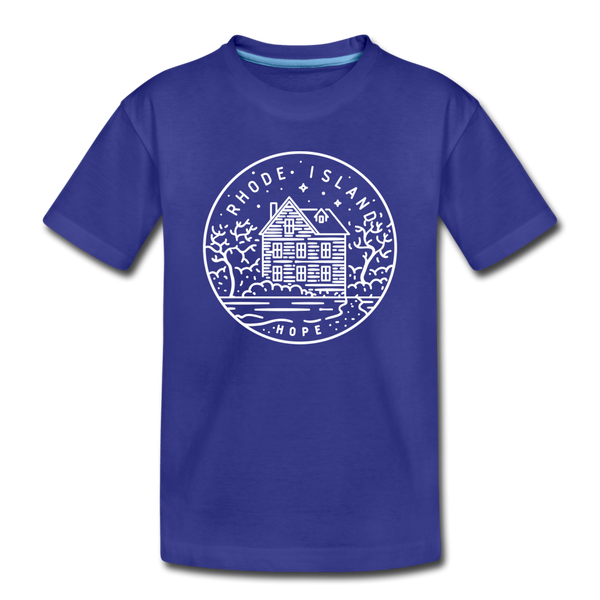 Rhode Island Toddler T-Shirt - State Design Rhode Island Toddler Tee - royal blue
