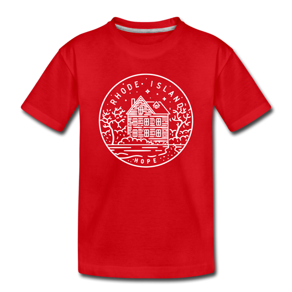 Rhode Island Toddler T-Shirt - State Design Rhode Island Toddler Tee - red