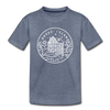 Rhode Island Toddler T-Shirt - State Design Rhode Island Toddler Tee - heather blue