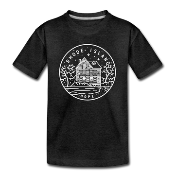 Rhode Island Toddler T-Shirt - State Design Rhode Island Toddler Tee - charcoal gray
