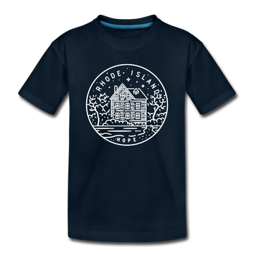 Rhode Island Toddler T-Shirt - State Design Rhode Island Toddler Tee - deep navy