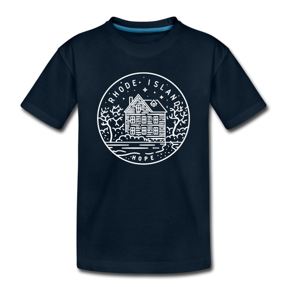 Rhode Island Toddler T-Shirt - State Design Rhode Island Toddler Tee - deep navy