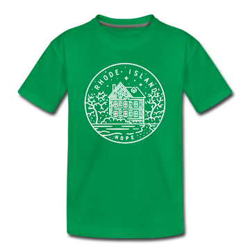 Rhode Island Toddler T-Shirt - State Design Rhode Island Toddler Tee - kelly green