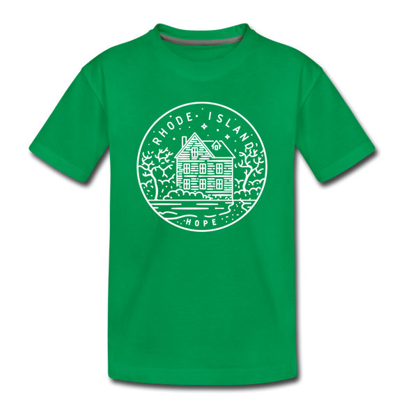 Rhode Island Toddler T-Shirt - State Design Rhode Island Toddler Tee - kelly green