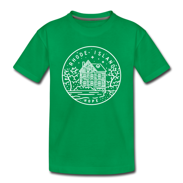 Rhode Island Toddler T-Shirt - State Design Rhode Island Toddler Tee - kelly green