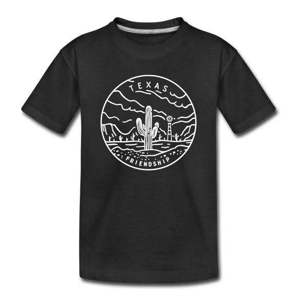Texas Toddler T-Shirt - State Design Texas Toddler Tee - black
