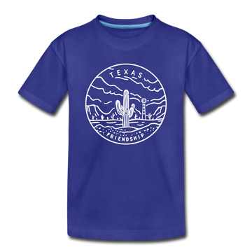 Texas Toddler T-Shirt - State Design Texas Toddler Tee - royal blue