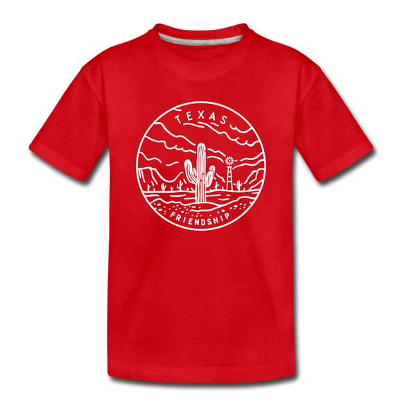 Texas Toddler T-Shirt - State Design Texas Toddler Tee - red