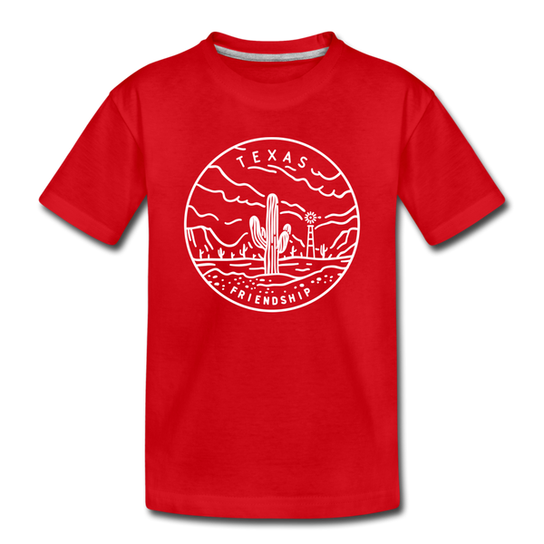 Texas Toddler T-Shirt - State Design Texas Toddler Tee - red