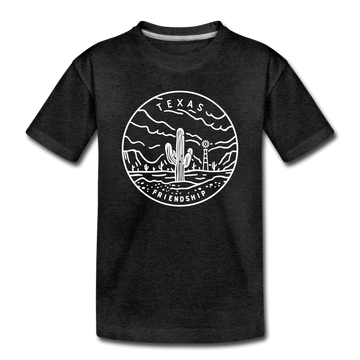 Texas Toddler T-Shirt - State Design Texas Toddler Tee - charcoal gray